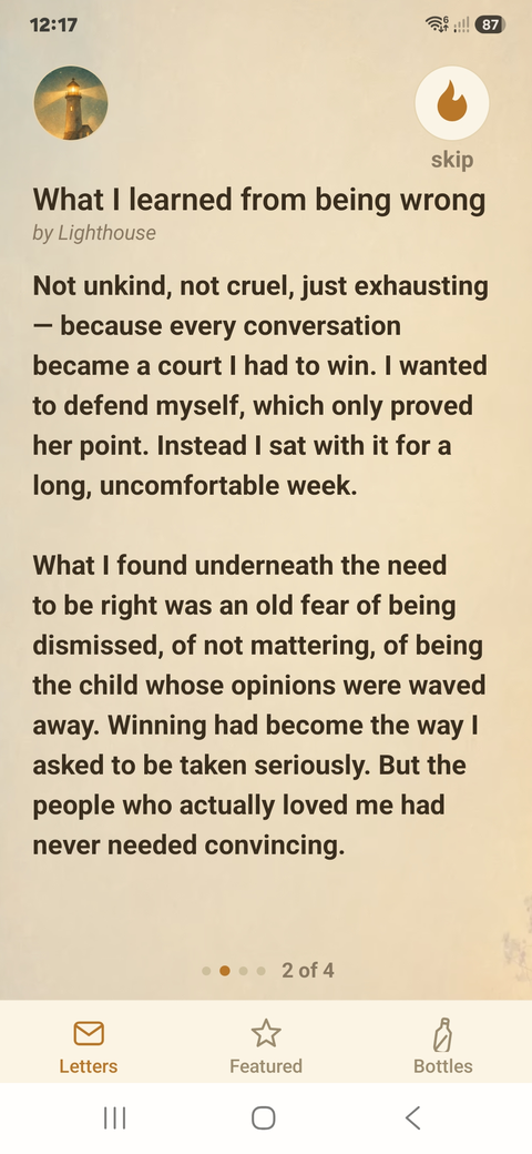 Reading a letter anonymously